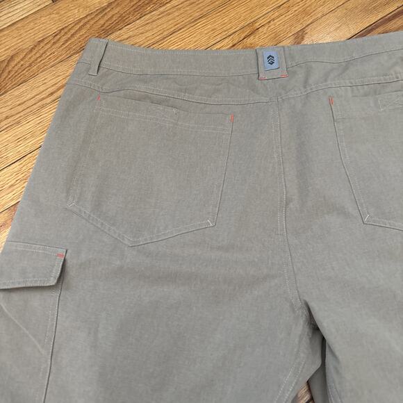 Free Country Mens 42 Gorpcore Tan Khaki Taconic Rip Stop Cargo Hiking Shorts - Picture 7 of 13